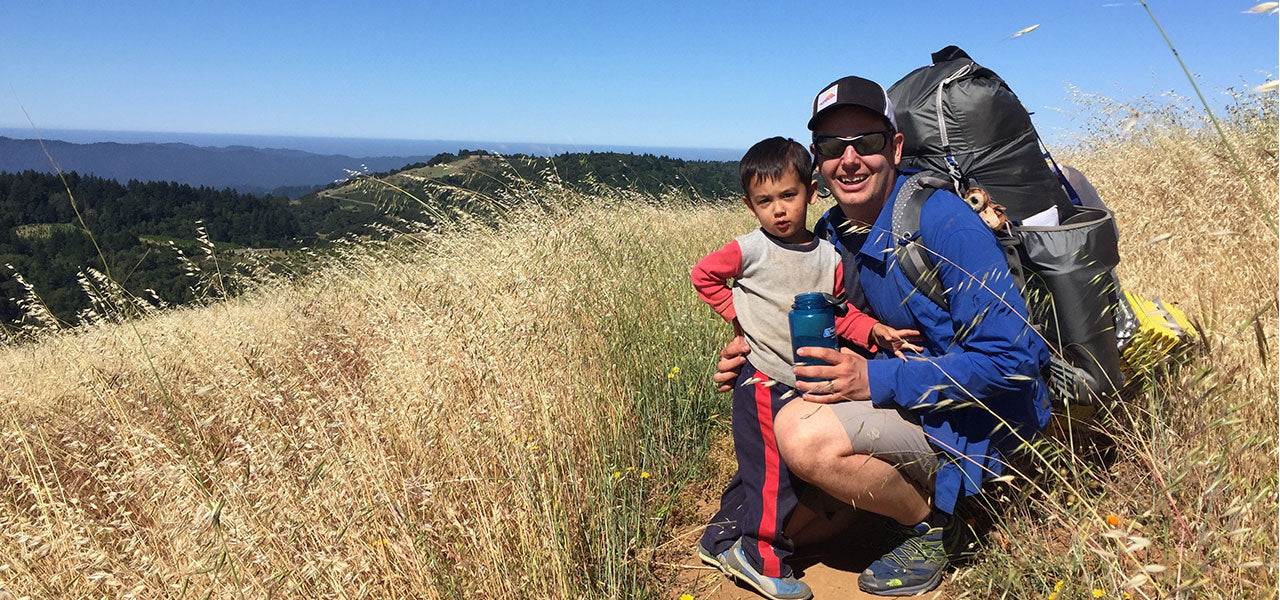 Model hiking with child